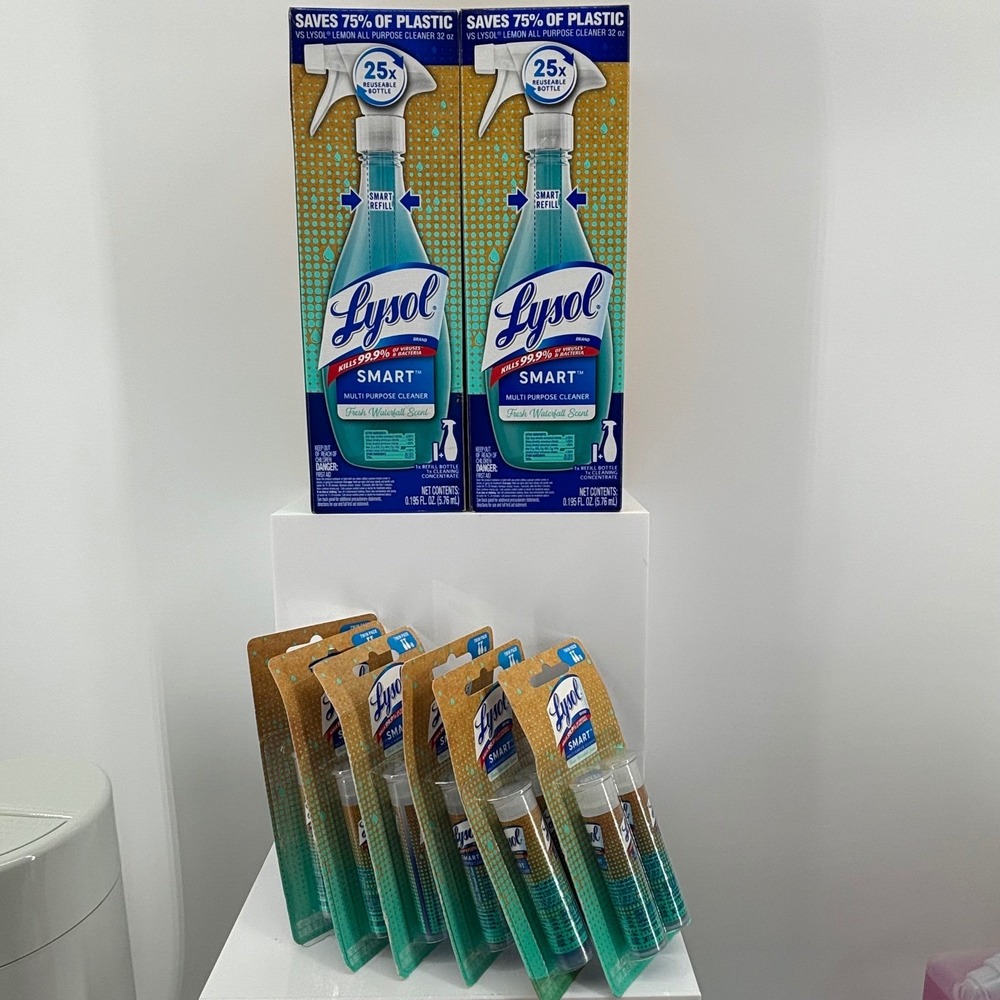 Lysol Smart Multi Purpose Cleaner Fresh Waterfall Scent 2 Kits 6 Twin Refills
